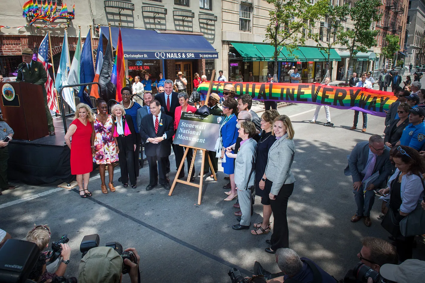 Officials at the dedication ceremony for the Stonewall National Monument